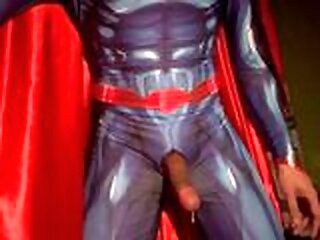 jerk Superman jerk off and cumshot. superman